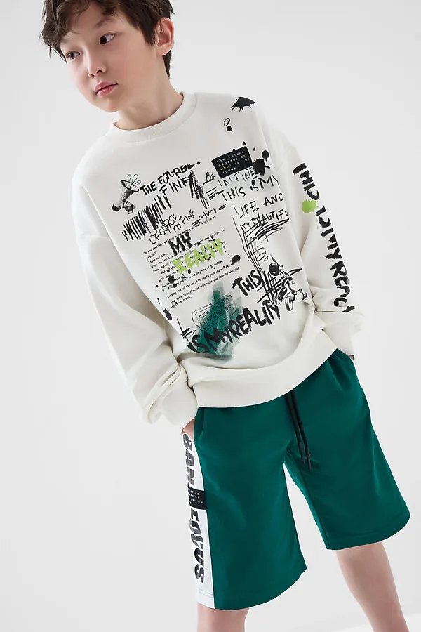 Шорты трикотажные для мальчиков, 2 шт в комплекте PLAYTODAY, черный,темно-зеленый,белый - фото 2