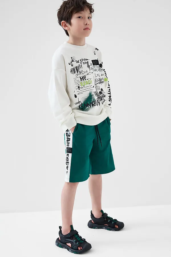 Шорты трикотажные для мальчиков, 2 шт в комплекте PLAYTODAY, черный,темно-зеленый,белый - фото 2