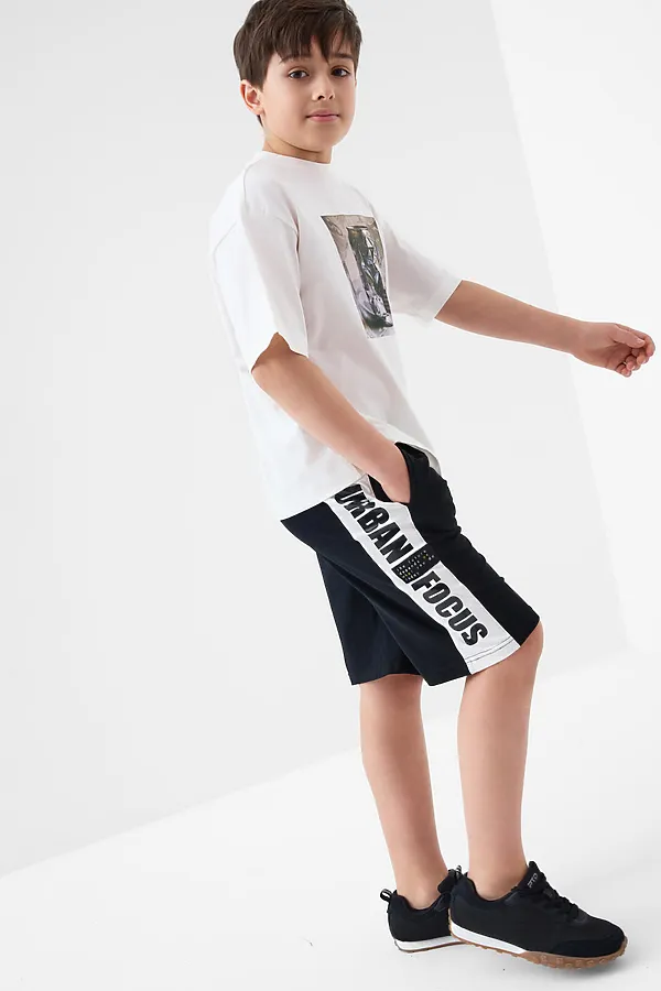 Шорты трикотажные для мальчиков, 2 шт в комплекте PLAYTODAY, черный,темно-зеленый,белый - фото 2