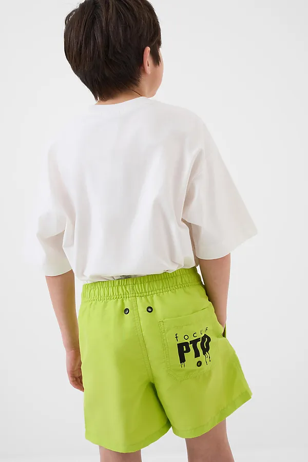 Шорты текстильные плавательные для мальчиков, средней длины PLAYTODAY, светло-зеленый - фото 2
