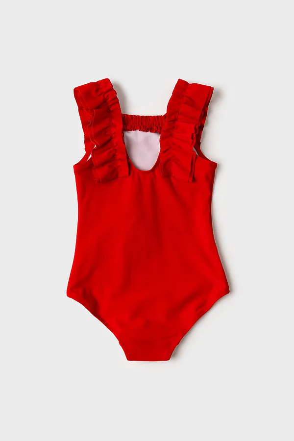 Купальник трикотажный для девочек PLAYTODAY, красный - фото 2