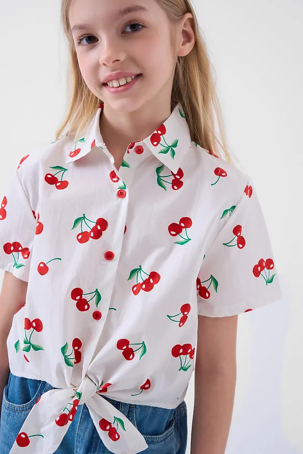 Рубашка текстильная для девочек PLAYTODAY, разноцветный - фото 2