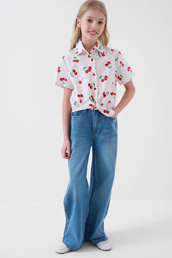 Рубашка текстильная для девочек PLAYTODAY, разноцветный - фото 2