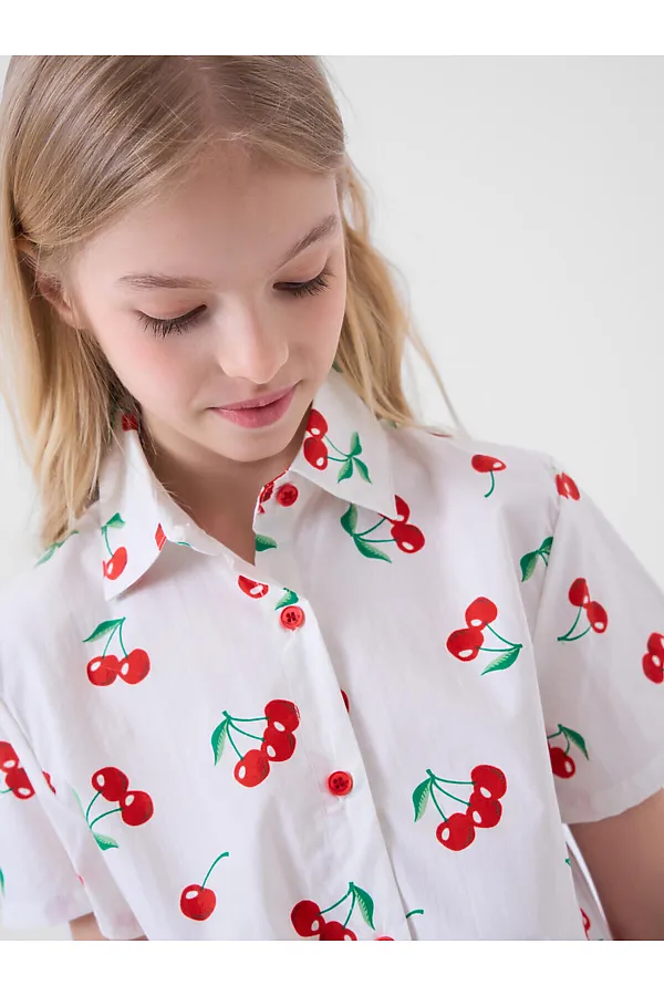 Рубашка текстильная для девочек PLAYTODAY, разноцветный - фото 2