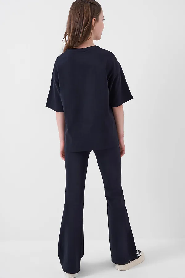 Комплект трикотажный для девочек: фуфайка (футболка), брюки (легинсы) PLAYTODAY, черный - фото 2