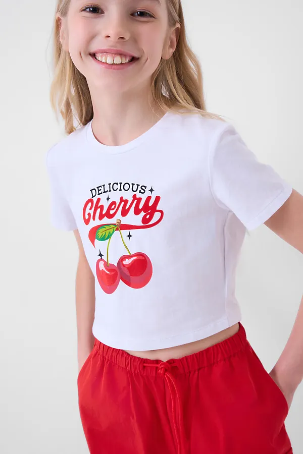 Комплект трикотажный для девочек: фуфайка (футболка), брюки PLAYTODAY, белый,красный - фото 2