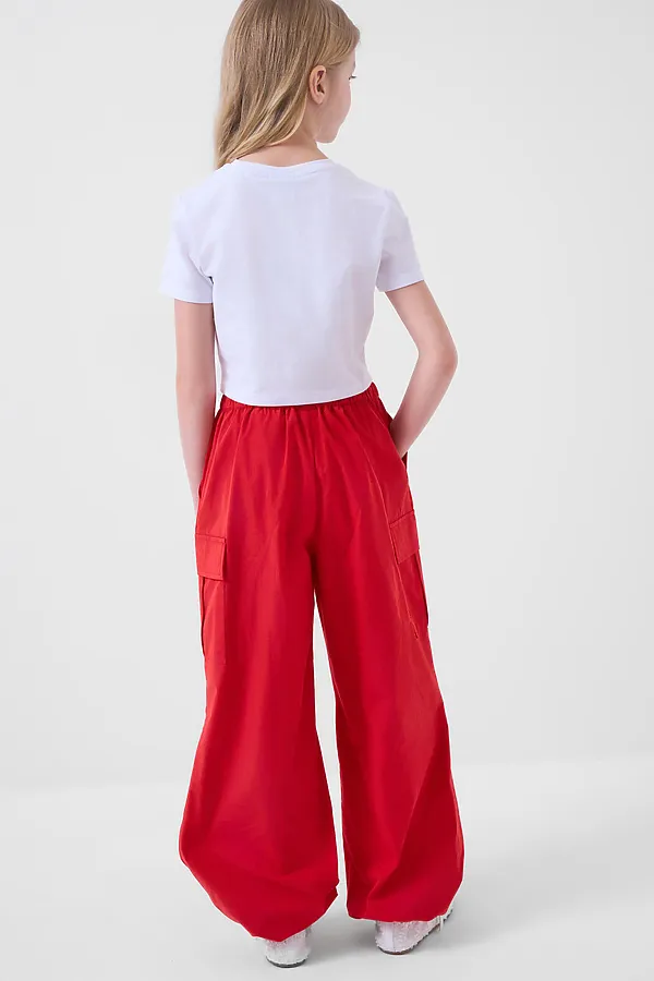 Комплект трикотажный для девочек: фуфайка (футболка), брюки PLAYTODAY, белый,красный - фото 2