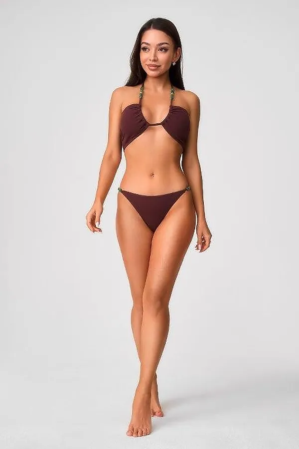 Купальный костюм жен. Amarillo шоколадный SENSERA, шоколадный - фото 2