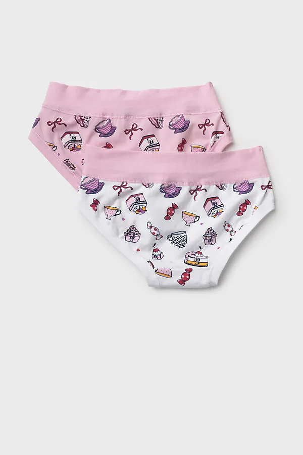 Трусы трикотажные для девочек, 2 шт в комплекте PLAYTODAY, разноцветный - фото 2