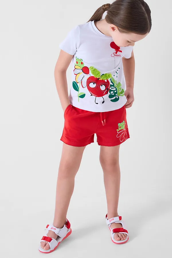 Туфли открытые для девочек PLAYTODAY, белый,красный - фото 2