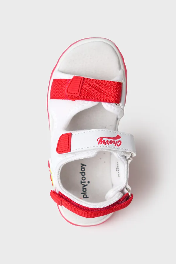 Туфли открытые для девочек PLAYTODAY, белый,красный - фото 2