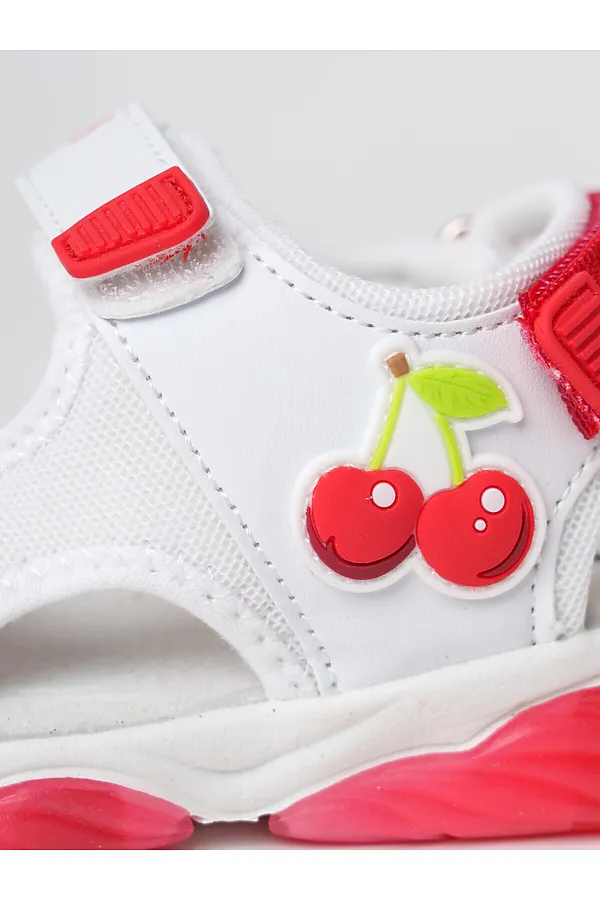 Туфли открытые для девочек PLAYTODAY, белый,красный - фото 2