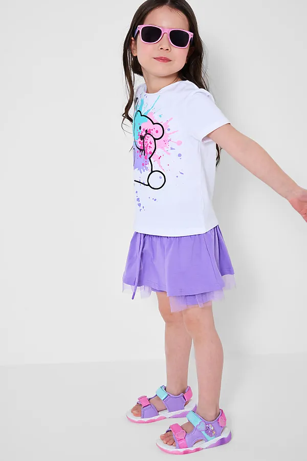 Туфли открытые для девочек PLAYTODAY, сиреневый,розовый,синий - фото 2