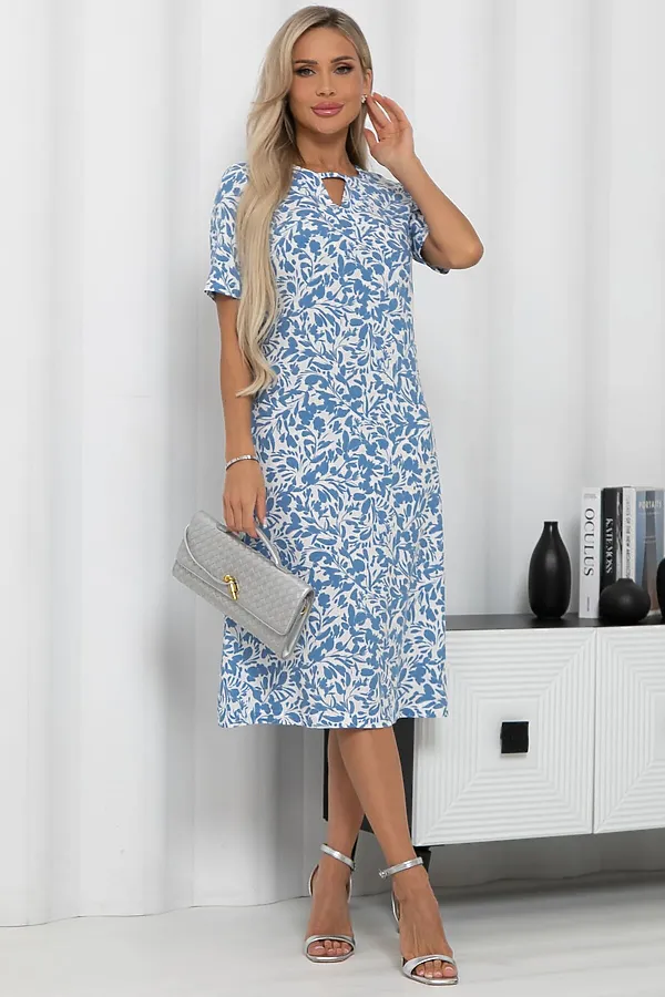 Платье Тоскана LADY TAIGA, бело-голубое - фото 2