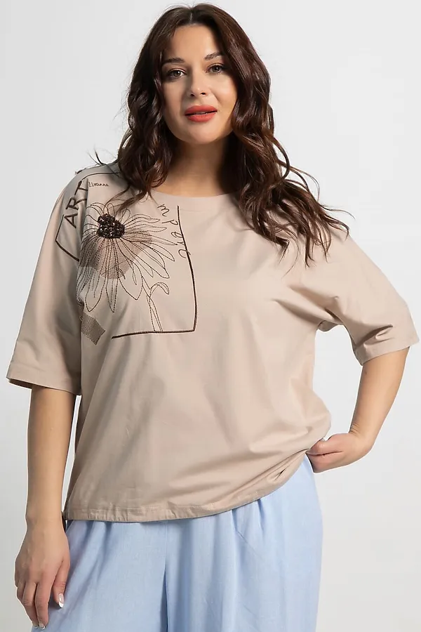 Блуза Злата LADY TAIGA, бежевая - фото 2