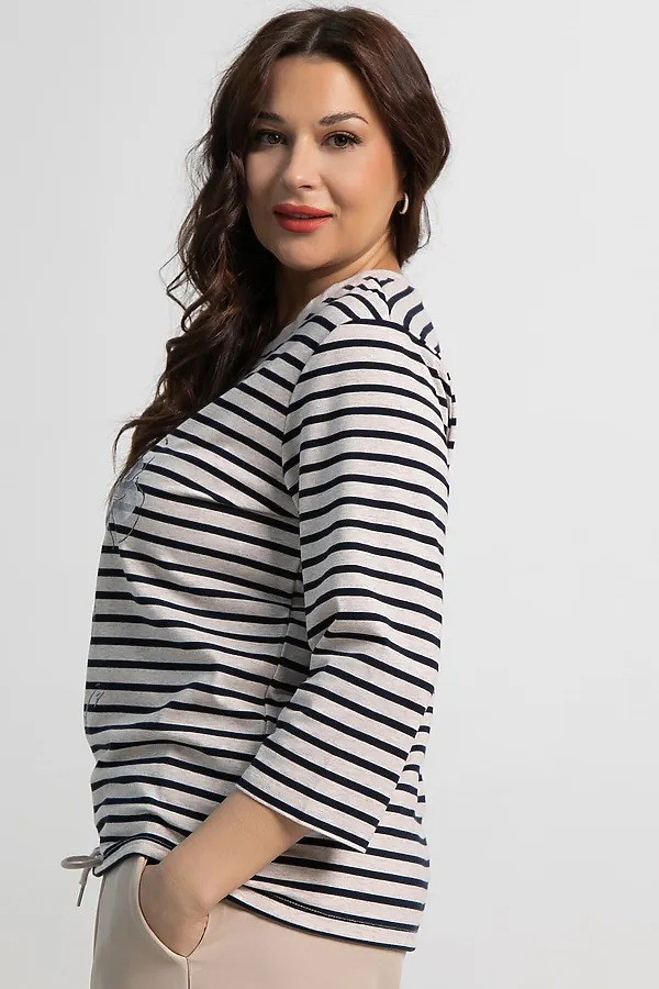 Блуза Линдсей LADY TAIGA, бежевая/полоска - фото 2