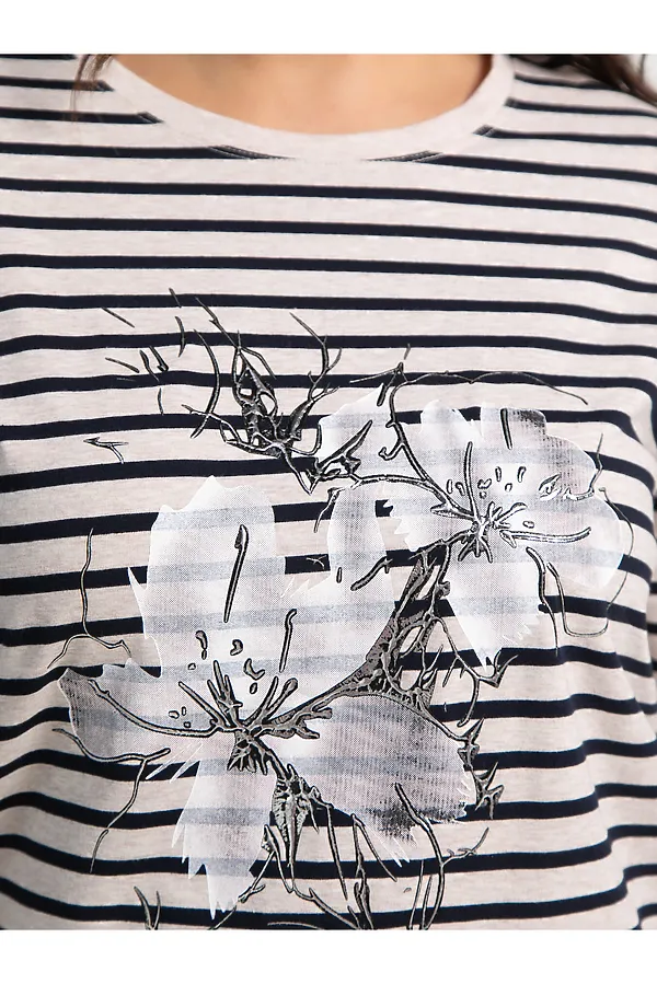 Блуза Линдсей LADY TAIGA, бежевая/полоска - фото 2