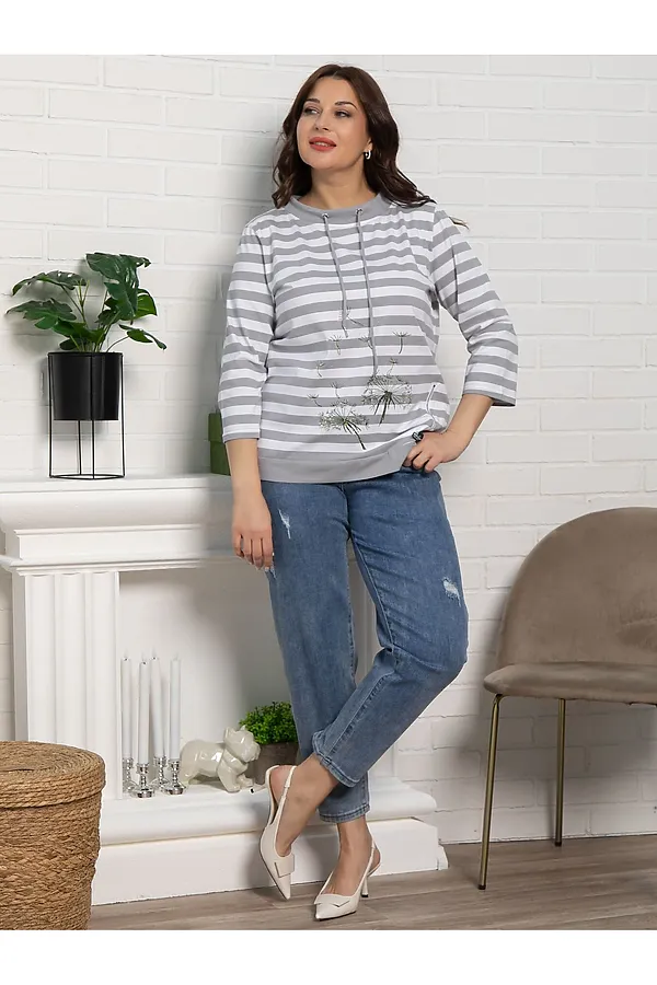 Блуза Кэролл LADY TAIGA, серая - фото 2