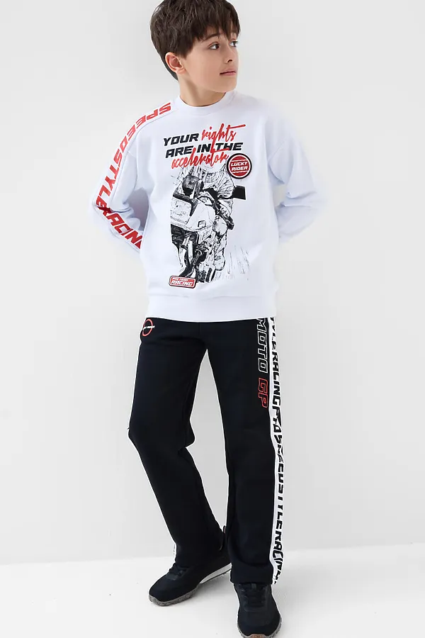 Толстовка трикотажная для мальчиков PLAYTODAY, белый - фото 2