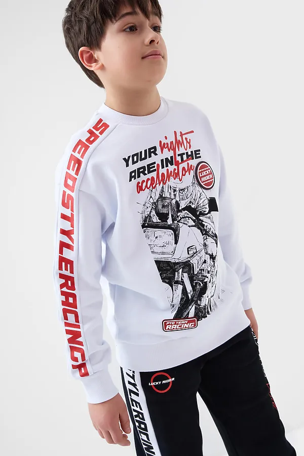 Толстовка трикотажная для мальчиков PLAYTODAY, белый - фото 2