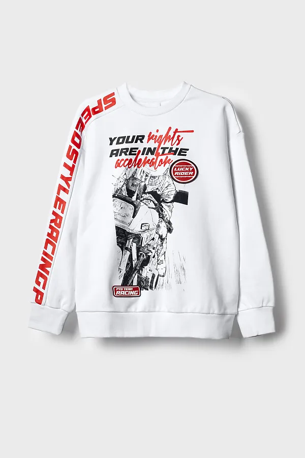 Толстовка трикотажная для мальчиков PLAYTODAY, белый - фото 2