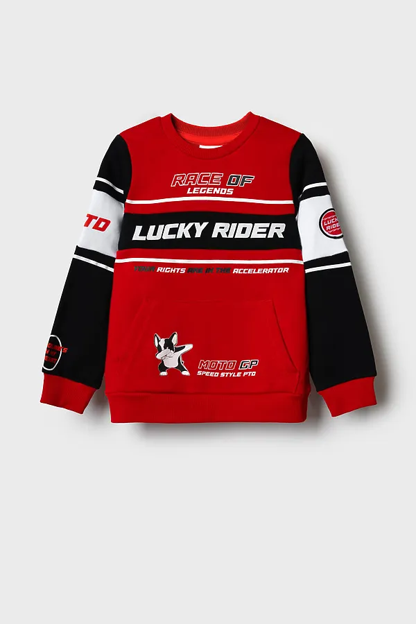 Толстовка трикотажная для мальчиков PLAYTODAY, черный,белый,красный - фото 2