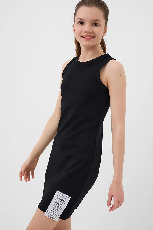Платье трикотажное для девочек PLAYTODAY, черный - фото 2