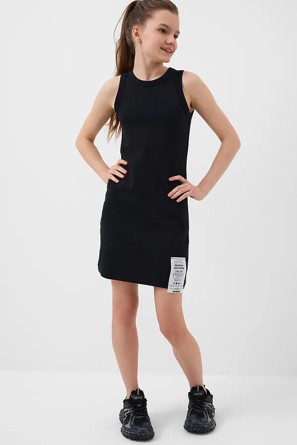 Платье трикотажное для девочек PLAYTODAY, черный - фото 2