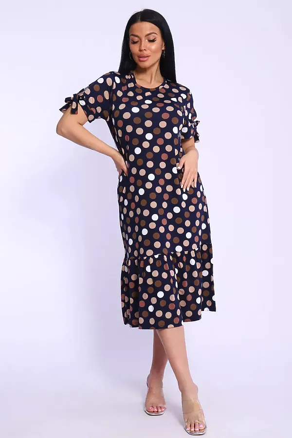 Платье 5725 НАТАЛИ, темно-синий в горох - фото 2