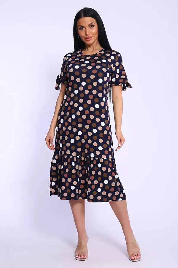 Платье 5725 НАТАЛИ, темно-синий в горох - фото 2