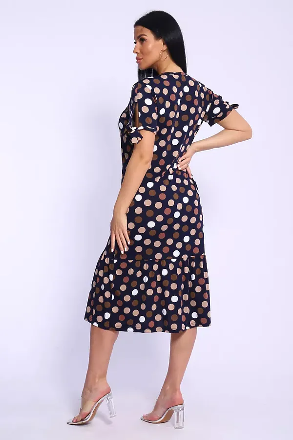 Платье 5725 НАТАЛИ, темно-синий в горох - фото 2