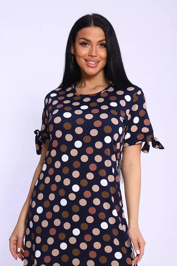 Платье 5725 НАТАЛИ, темно-синий в горох - фото 2