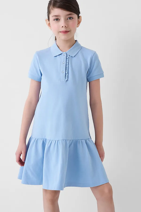 Платье трикотажное для девочек PLAYTODAY, голубой - фото 2