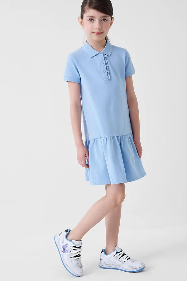 Платье трикотажное для девочек PLAYTODAY, голубой - фото 2