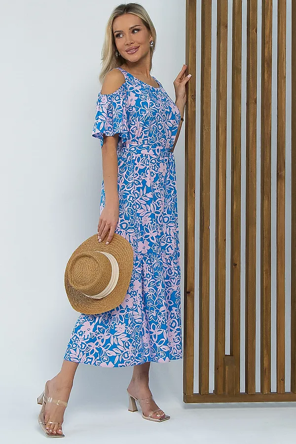 Платье Марианна LADY TAIGA, сине-розовое - фото 2