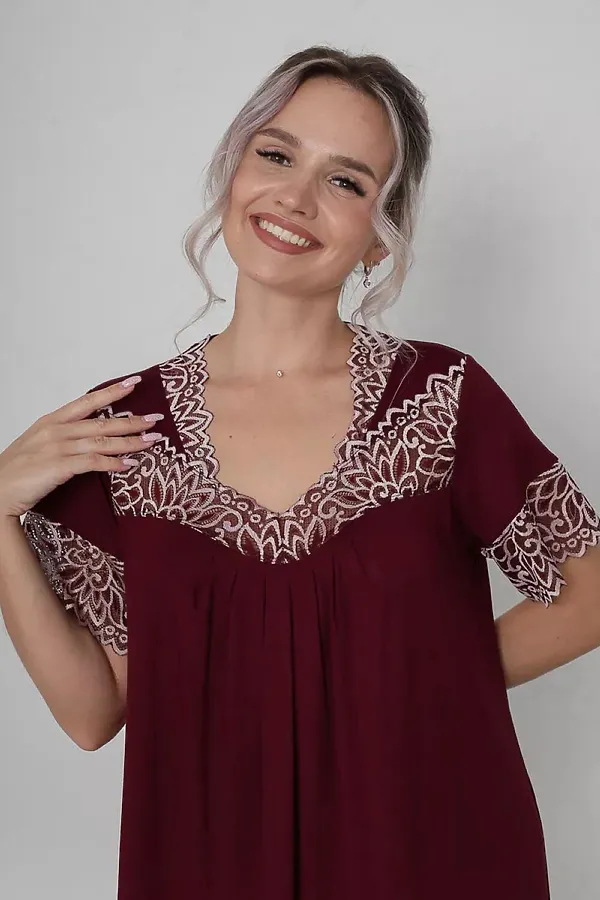Сорочка ЭЛЬЗА НАТАЛИ, бордовый - фото 2
