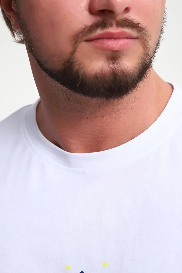 Костюм с шортами КМ-01 НАТАЛИ, синий/желтый/белый буквы star - фото 2