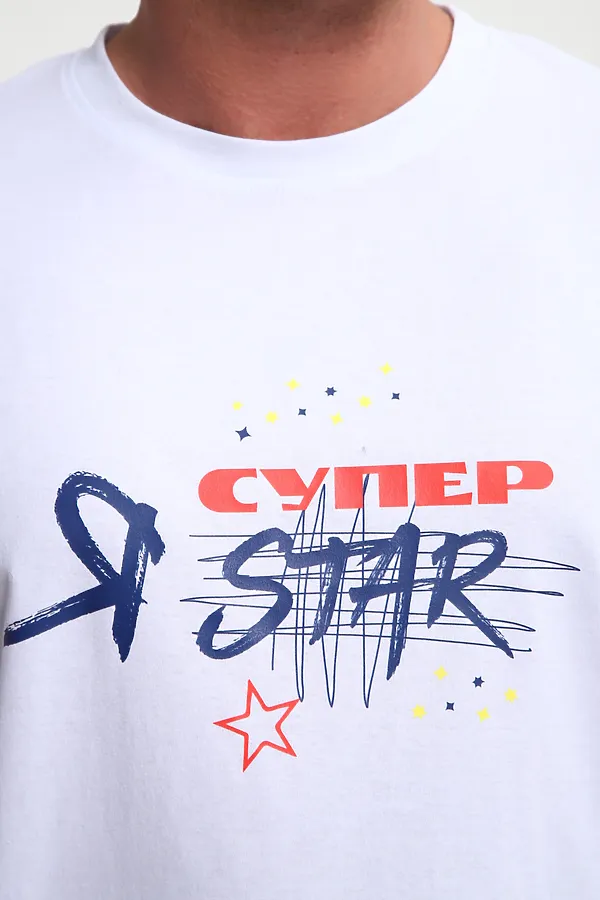 Костюм с шортами КМ-01 НАТАЛИ, синий/желтый/белый буквы star - фото 2