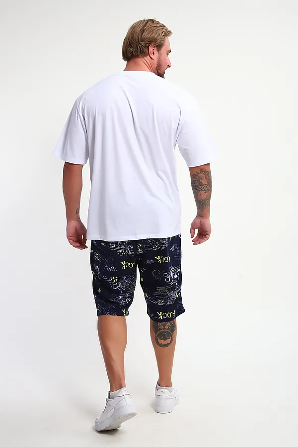 Костюм с шортами КМ-01 НАТАЛИ, синий/желтый/белый буквы star - фото 2