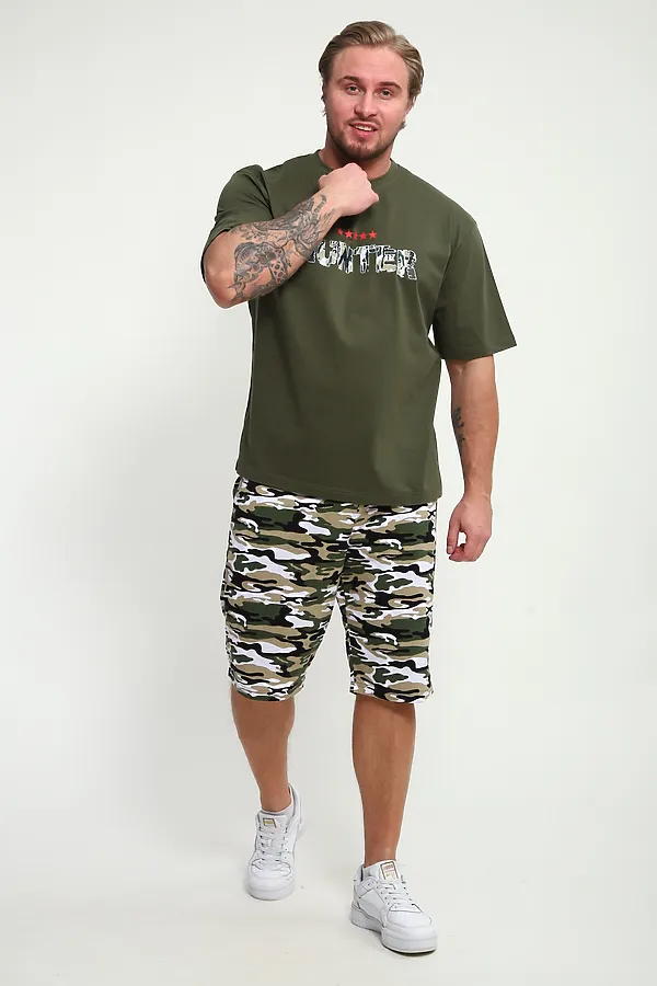 Костюм с шортами КМ-01 НАТАЛИ, хаки hunter - фото 2