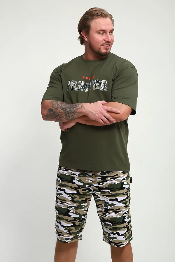 Костюм с шортами КМ-01 НАТАЛИ, хаки hunter - фото 2