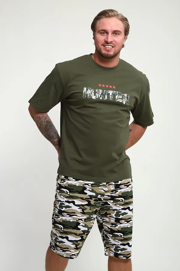 Костюм с шортами КМ-01 НАТАЛИ, хаки hunter - фото 2