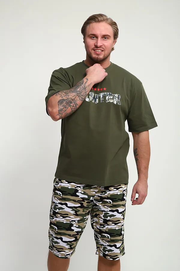 Костюм с шортами КМ-01 НАТАЛИ, хаки hunter - фото 2