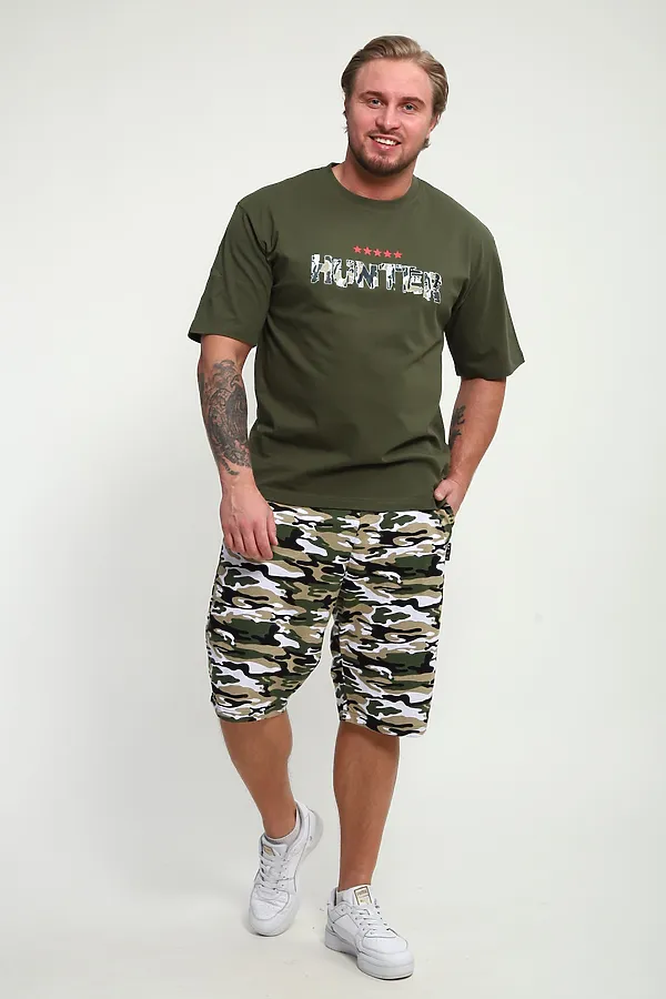 Костюм с шортами КМ-01 НАТАЛИ, хаки hunter - фото 2