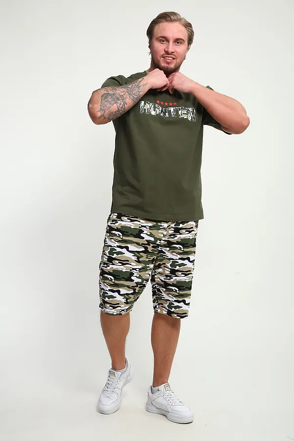 Костюм с шортами КМ-01 НАТАЛИ, хаки hunter - фото 2