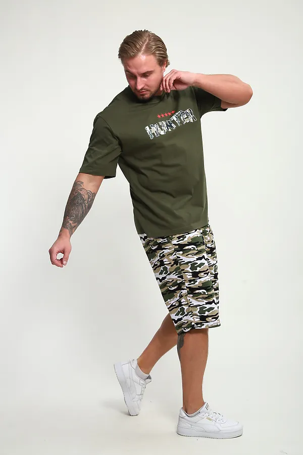 Костюм с шортами КМ-01 НАТАЛИ, хаки hunter - фото 2