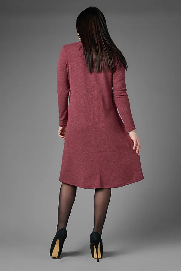 Платье РАЗНЫЕ БРЕНДЫ, меланж бордовый - фото 2