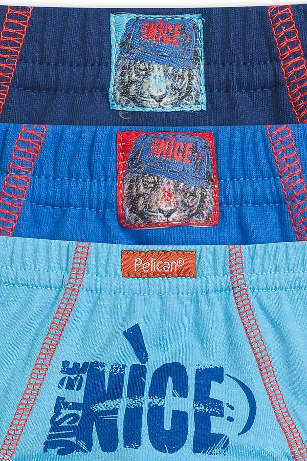 Трусы 3 шт. PELICAN, темно-синий/голубой/синий - фото 2