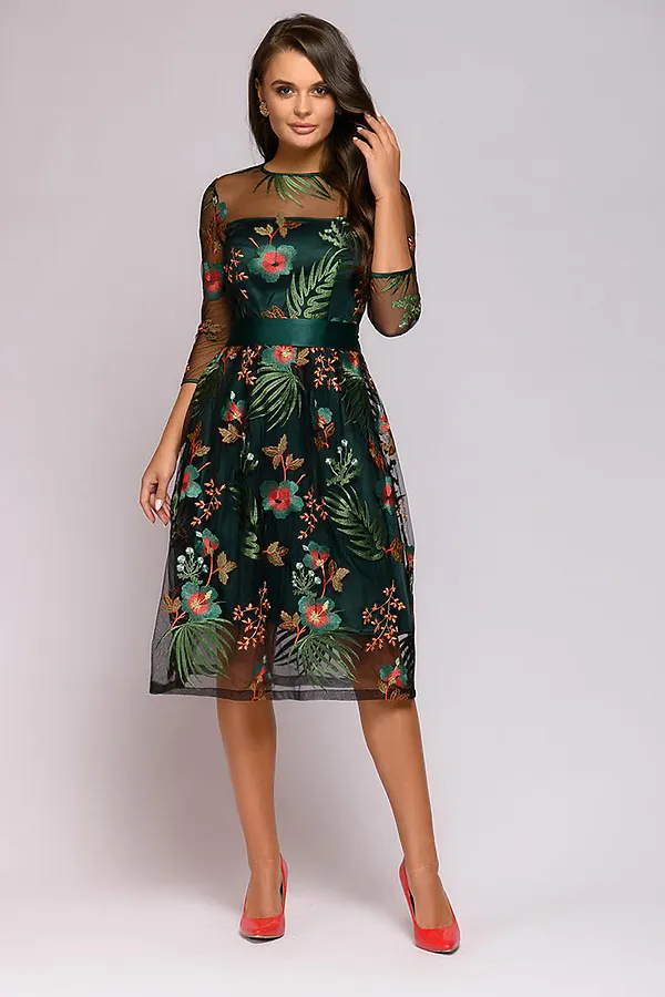 Платье 1001 DRESS, изумрудный - фото 2