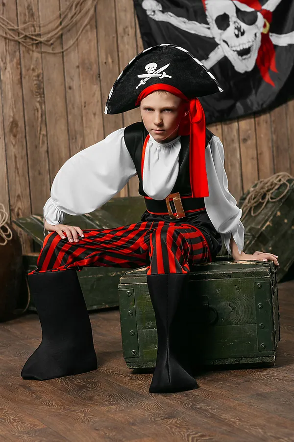 Карнавальный костюм Пирата LA MASCARADE, черный, белый, красный - фото 2